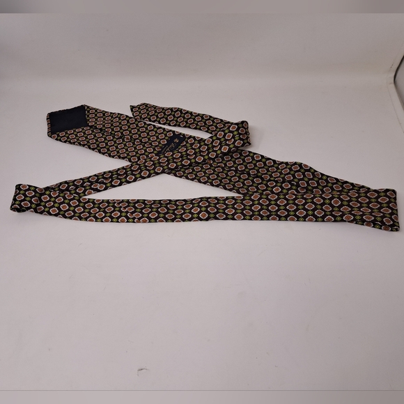 Brooks Brothers Makers Neck Tie Brown Green Orange Ancient Madder Seta Silk USA - Picture 6 of 12